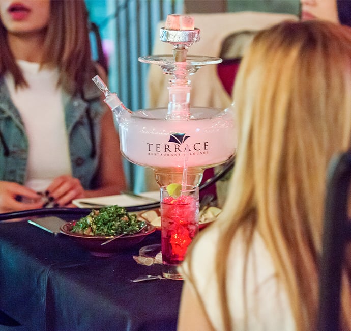 A Glass Hookah at Terrace Restaurant